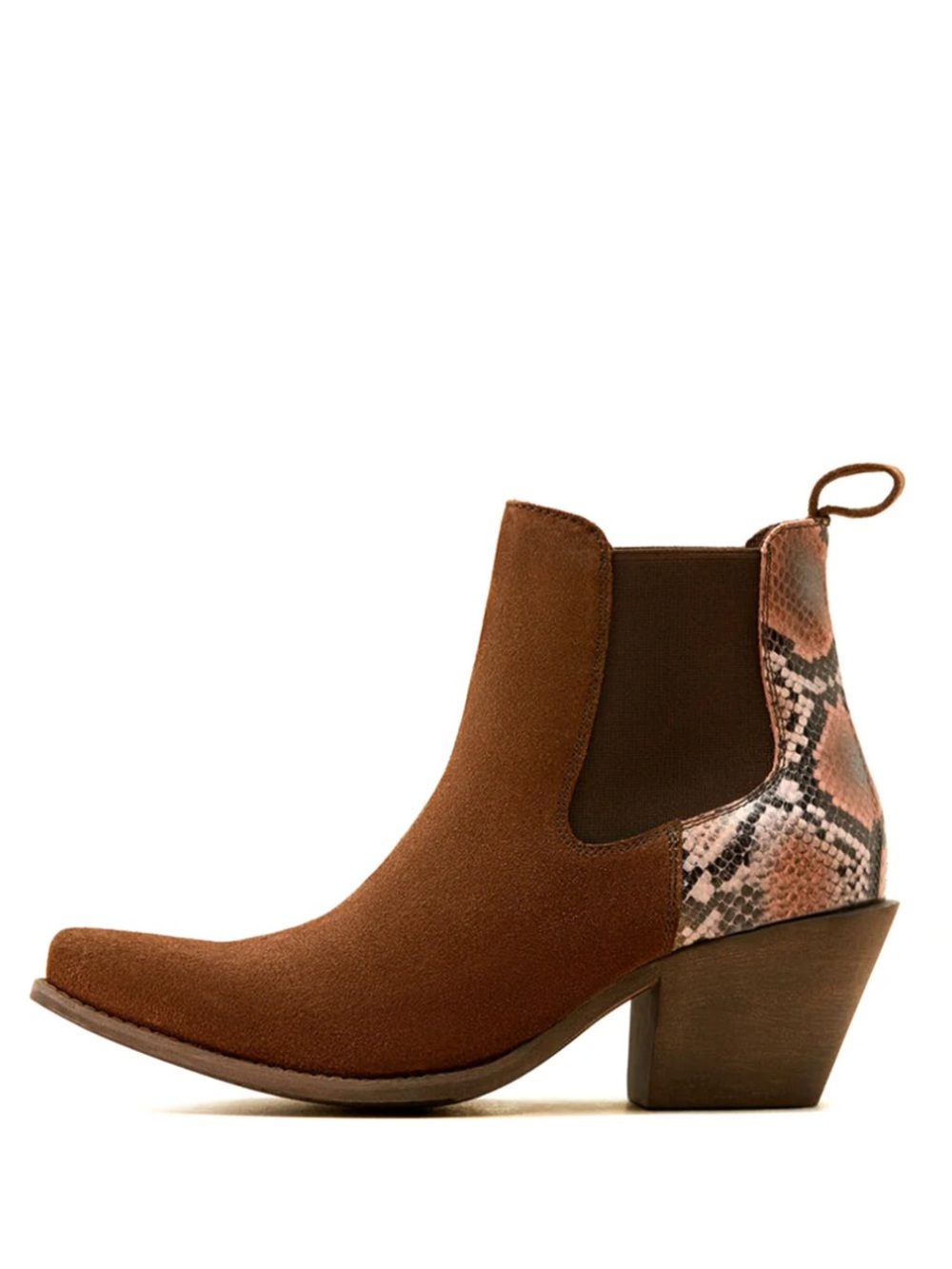 Ariat Bradley Western Coffee Desert Snake Suede Boots New! - Picture 5 of 14